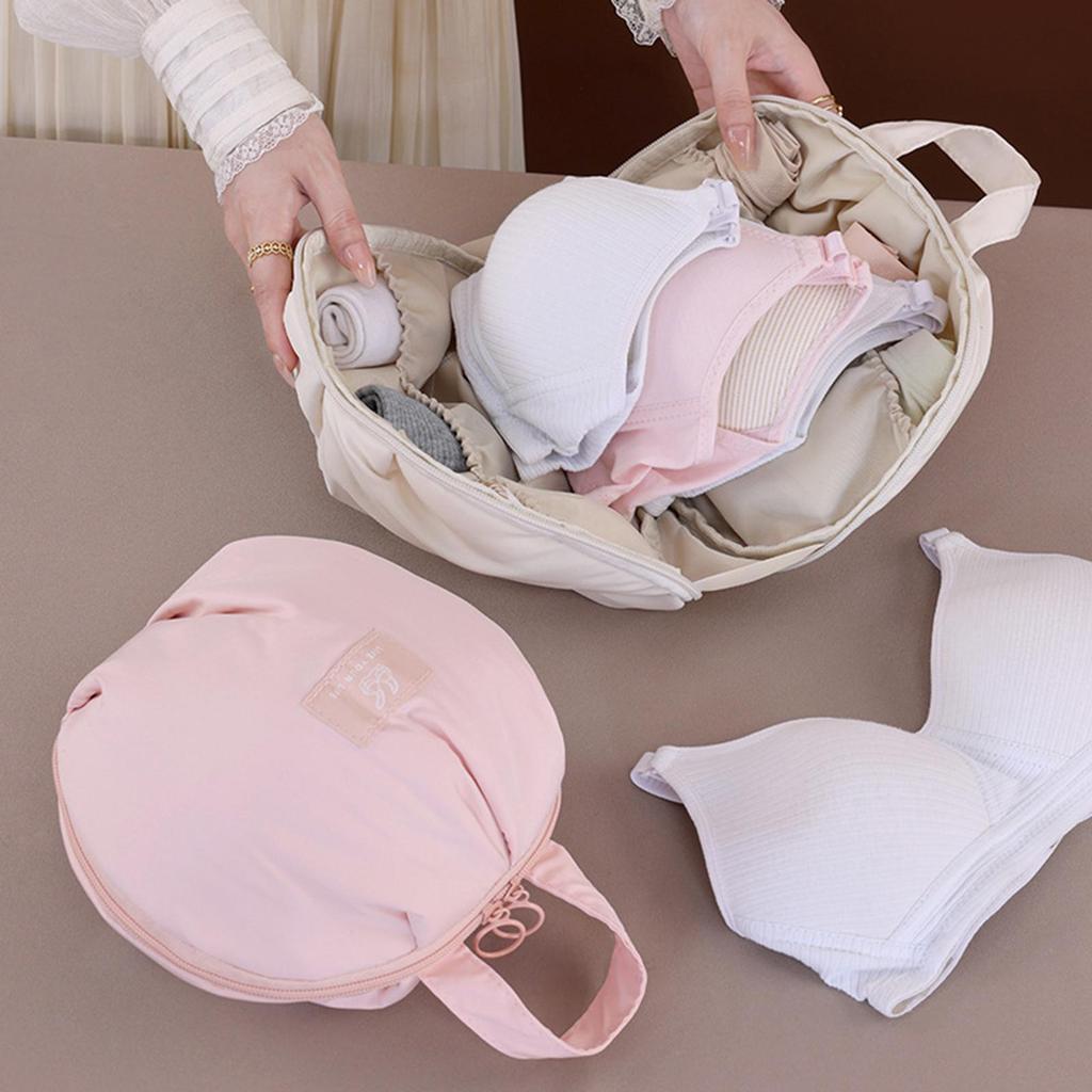 Organized Bags For Bra Divided Storage Tote Bag With Handle For Panties Zippered Multi-Layered Bra Organizer Pouch For Women