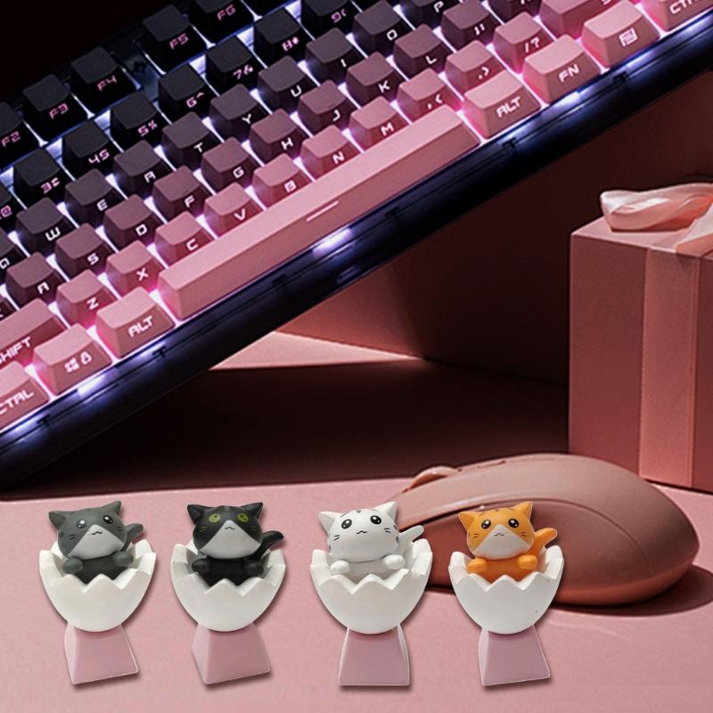 Animal Themed Keycap Eggshell Kitten Design For Crossed Switches Mechanical Keyboards Office Gaming Keycaps Replacement