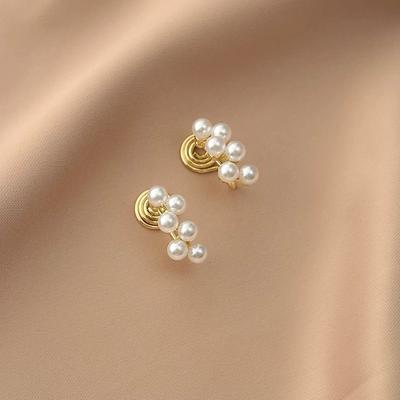Mini Grape Pearl Non-Pierced Ear Clips, Simple High Temperament Elegant Decorative Earrings for Girls