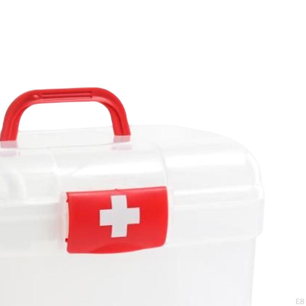 First Aid Case Storage Box Multi Purpose 2 Layer Dustproof Container for Hiking