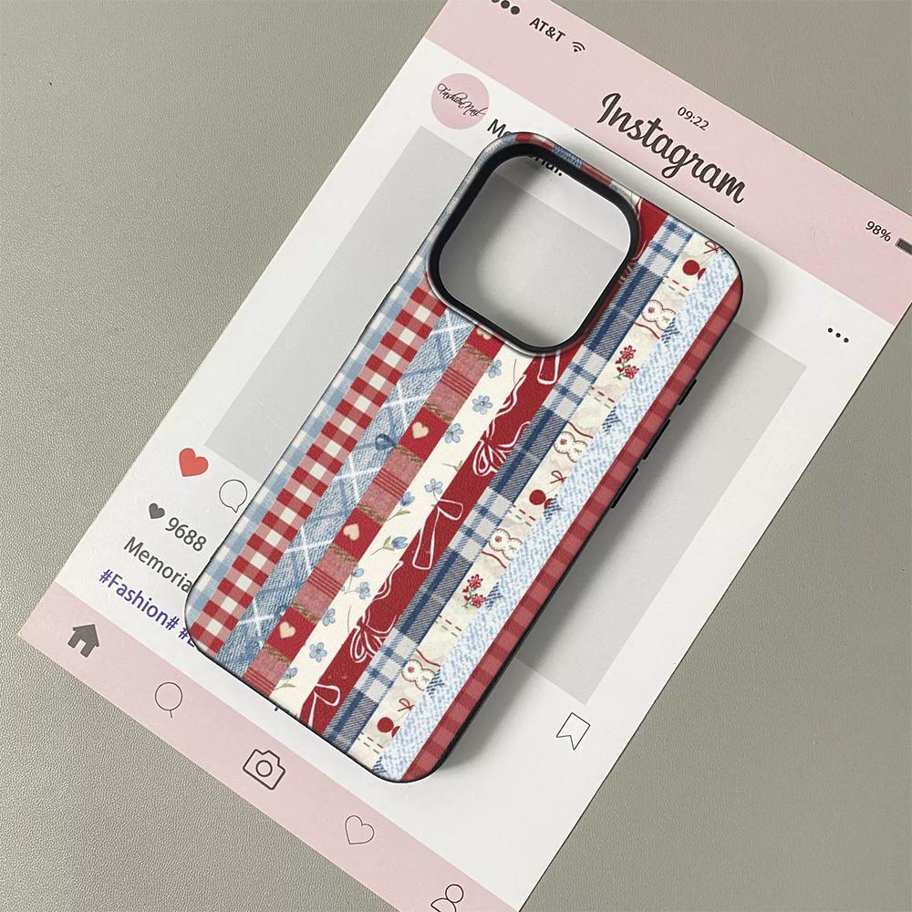 

Stripe stitching pattern Lychee Grain Phone Case For iPhone 17 17Air 16 15 14 13 12 11 Pro Max 16Plus Silicone Soft Cover Funda iPhone 13 Pro