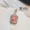 CC Romantic Pink Pendants For Women Shine Cubic Zirconia Stone Necklace Fashion Accessories Fine Jewelry Gift CCN288
