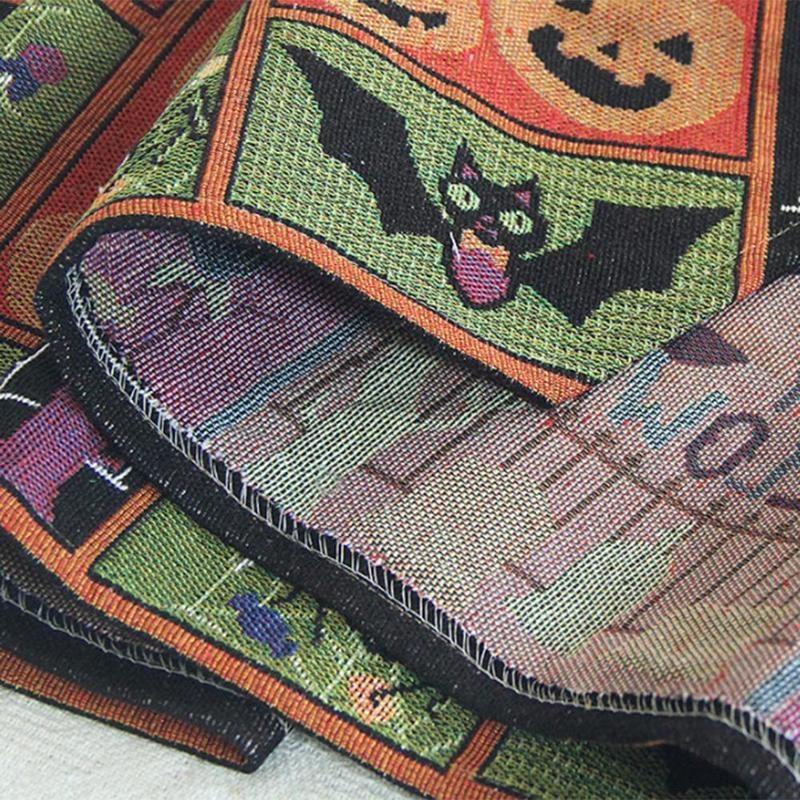 Halloween Tablecloth Placemat Table Flag Funny Pumpkin Tablecloth Decorative Bed Flag Halloween Rest