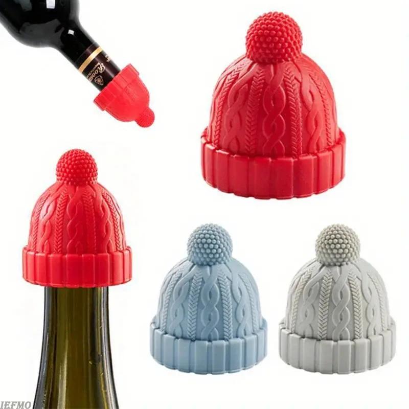 Silicone Wine Stopper Christmas Cap Wine Bottle Sealing Cover Stopper Fresh Red Wine Cork Champagne Bottle Stopper Kitchen Tools