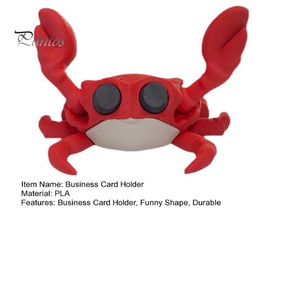 Photo Display Stand 3D Printing Business Card Holder, Cute Crab Shape, Stable Holder Non-Tip Desk Organizer, for Office Home Desktop Storage