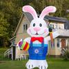 5.9FT Easter Inflatable Bunny Decorations Build-in LED Easter Egg Rabbit Inflatable Toys for Party Outdoor Home Garden Decor