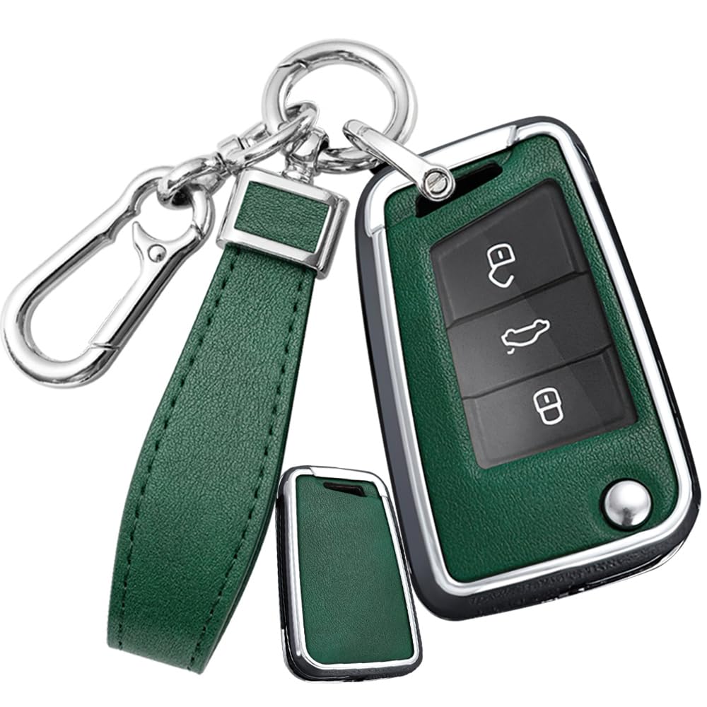 Key case for Volkswagen Key holder Key protection Suitable for Compatible with car genuine key case зелёный