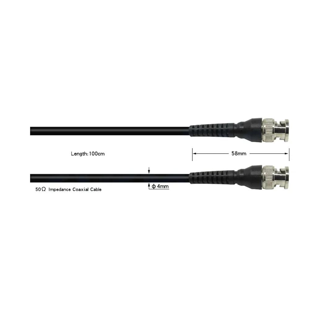 BNC Q9 Male To Male Plug Oscilloscope Test Cable Wire 50 Ohm 3.3ft Impedance Coaxial Cable Cord 100cm
