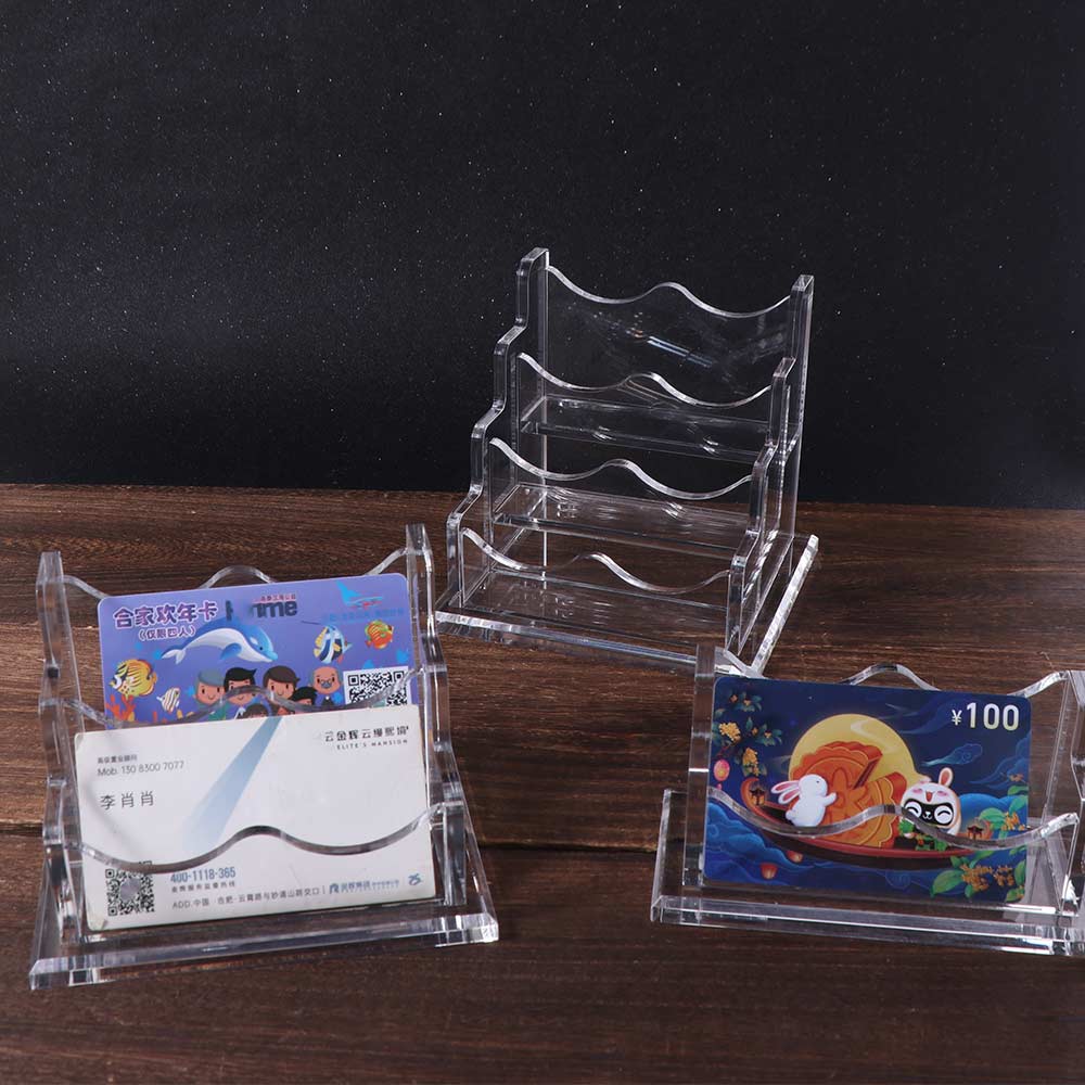 Acrylic Name Card Display Stand Transparent Desktop Display Holder  Office