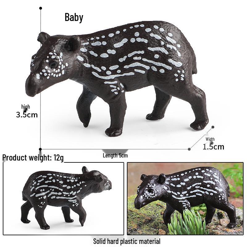 Wild Safari Animal Figurines: Giraffe, Elephant, Rhinoceros, Brown Bear, Tiger, Lion, Leopard, Hippopotamus - Solid Cognitive Toys