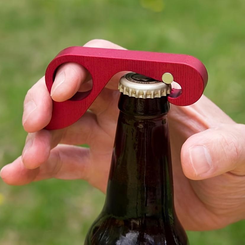 Compact One-Handed Bottle Opener with Magnetic Suction , Portable Aluminum Beer Bottle Opener for Hiking, Camping, and Home Use