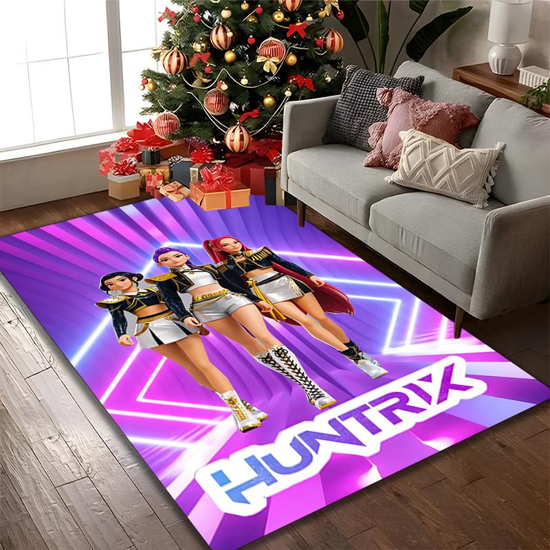 1 Stück Bereichsteppich Geeignet für Büro, Kpop Dämonenjäger Teppich, Vielseitiger Bedruckter Stuhlteppich, Langlebiger Heim-Sofateppich