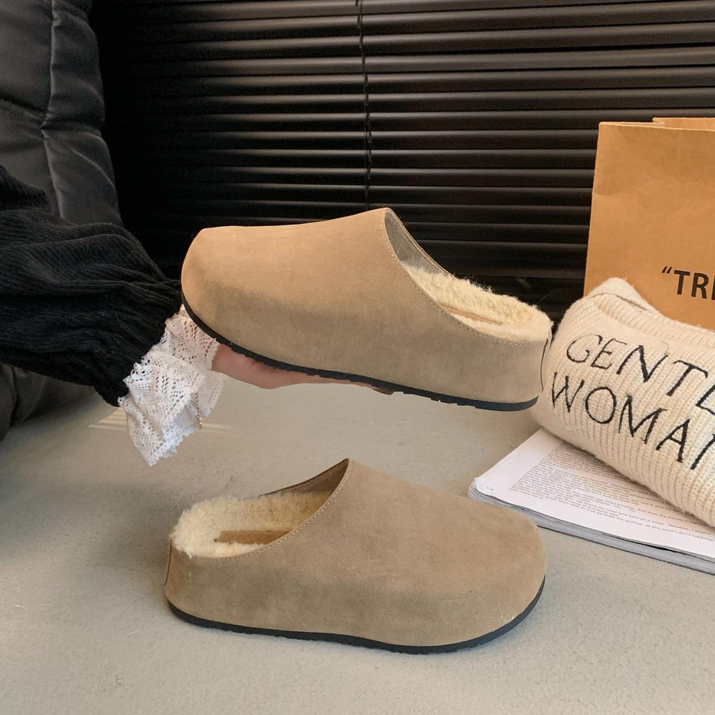 Cowhide version 2025 autumn new retro flat bottom versatile outer wear comfortable without grinding feet pedal Boken slippers