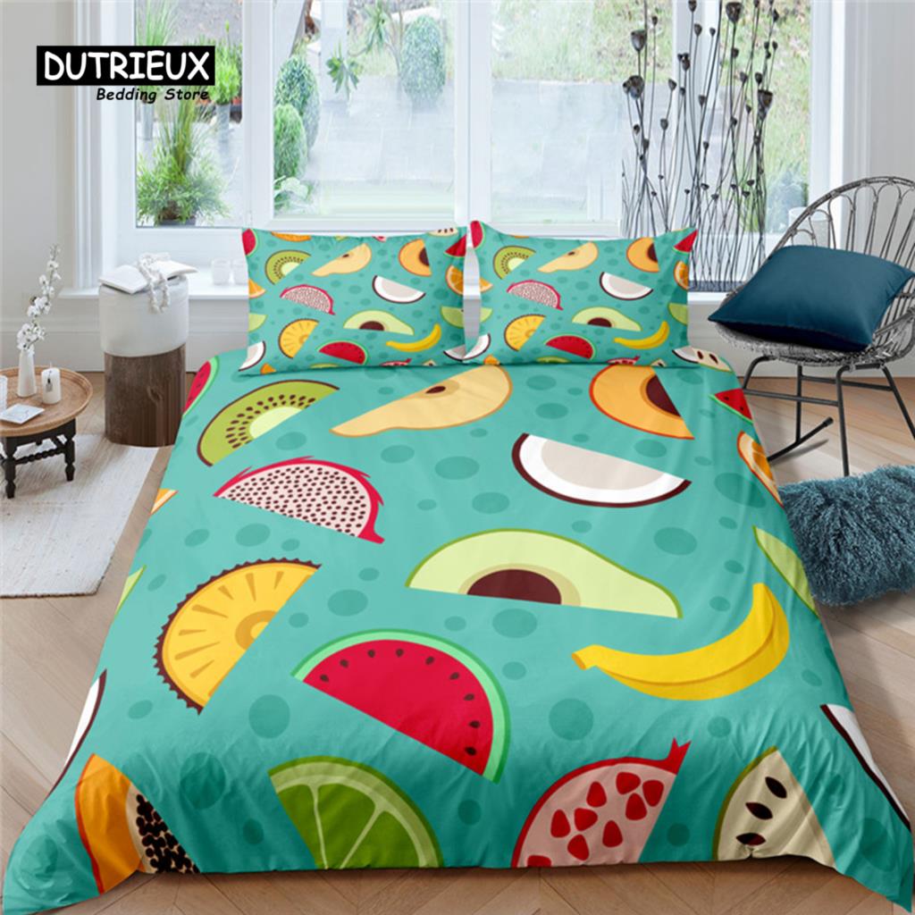 

Home Living Luxury 3D Colorful Avocado Bedding Set Comfortable Duvet Cover Set Kids Bedding Set Queen and King EU/US/AU/UK Size EU single(135x200cm)
