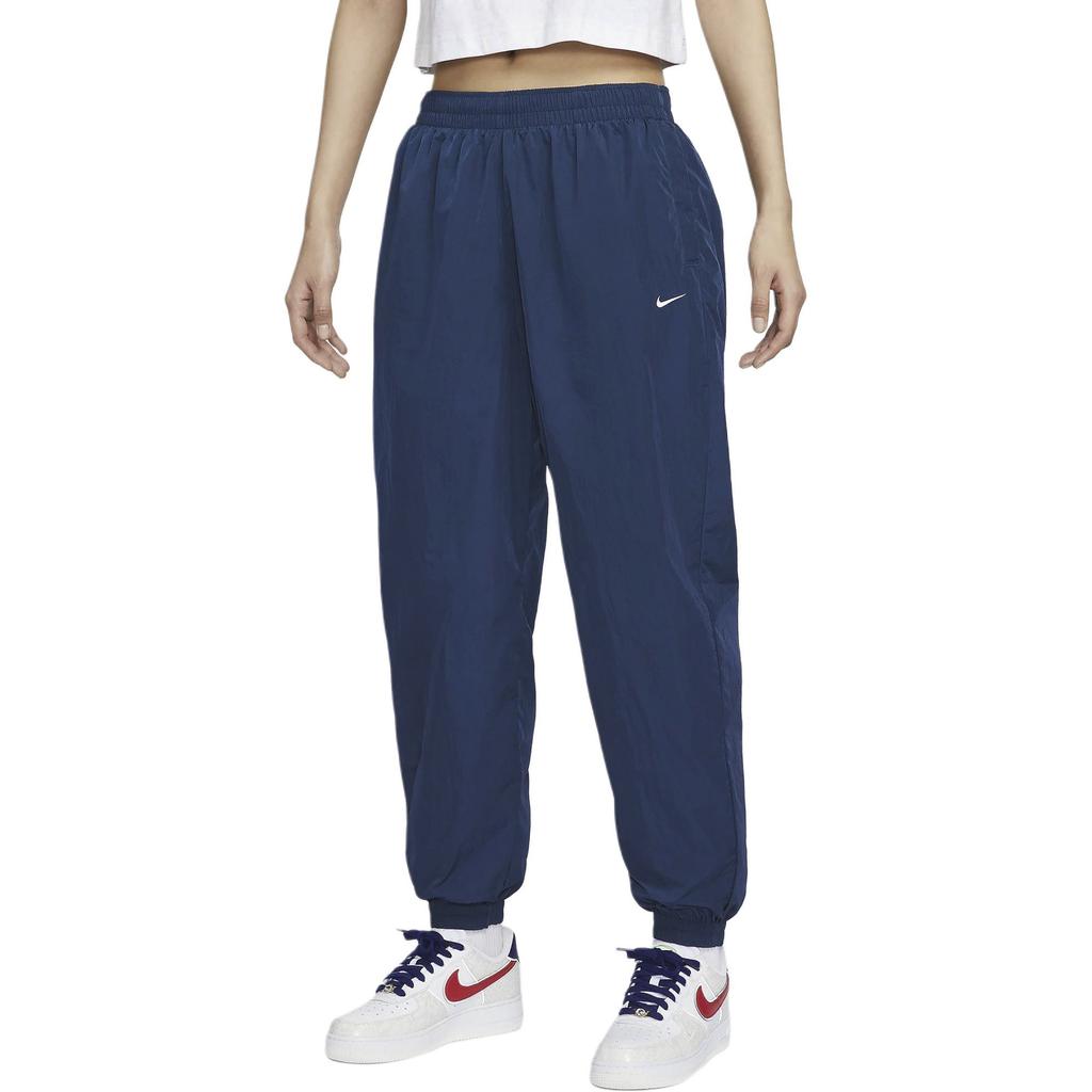 Nike Mid Rise Comfortable Soft Cuffed Knit Sports Pants Women Bottoms Deep-Blue FV7669-478