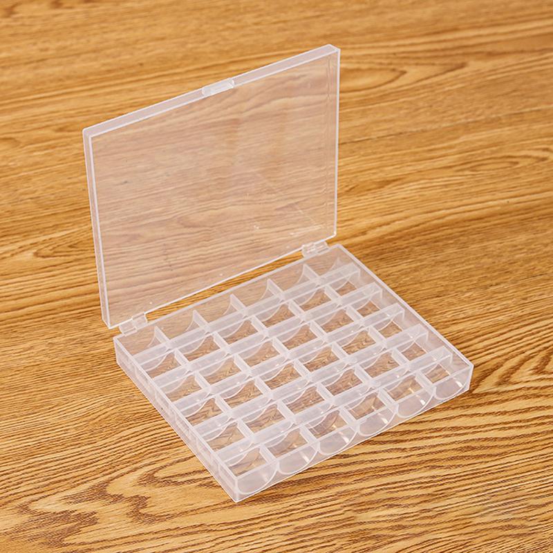 New 36 Slots Bobbins Box Storage Spool Case Sewing Machine Bobbin/Thread Store Plastic Clear Transparent Holder Box Spindle Box