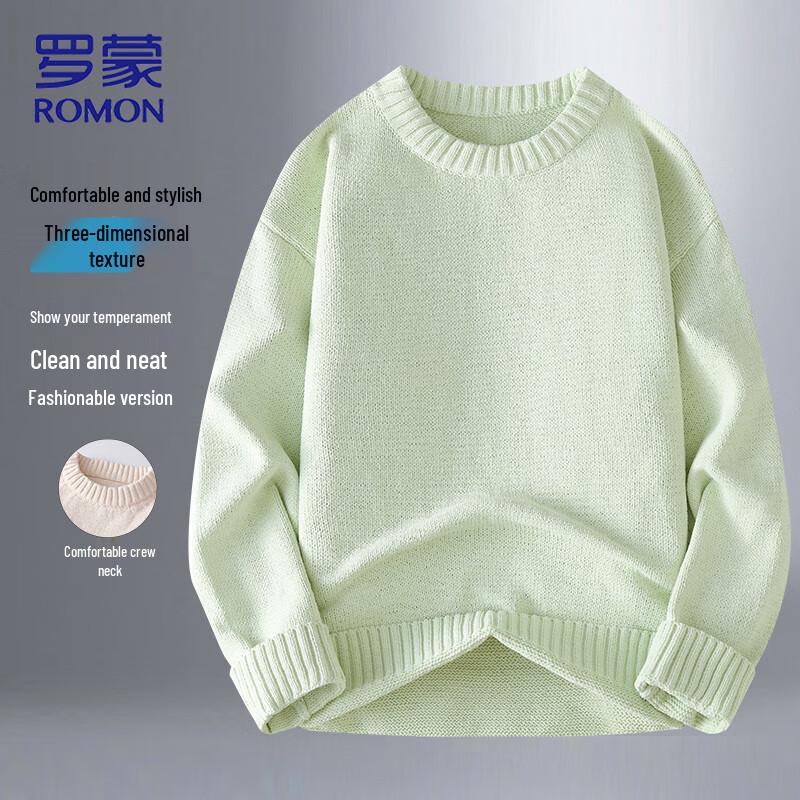 

ROMON Men s Warm Round Neck Knit Sweater 2XL