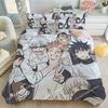 Animatie Jujutsu Kaisen Beddengoed set Satoru Gojo Dekbedovertrek Zacht Dekbedovertrek en Kussensloop voor Tieners Eenpersoons Dubbel Queen King