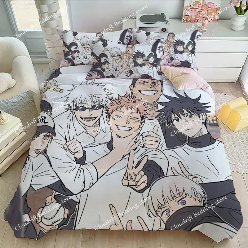 Animatie Jujutsu Kaisen Beddengoed set Satoru Gojo Dekbedovertrek Zacht Dekbedovertrek en Kussensloop voor Tieners Eenpersoons Dubbel Queen King