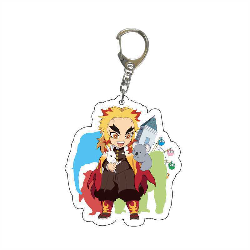 Anime Demon Slayer doll toy Kimetsu No Yaiba Blade of Ghost Keychain Acrylic Pendant Car Key Chain Fans kids Xmas Gift Jewelry