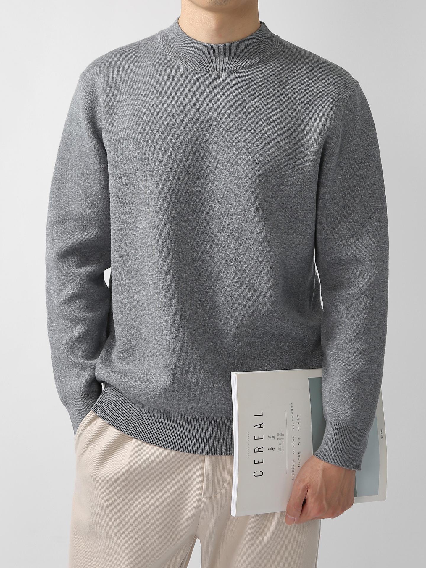 

Мужской осенний модный свитер-пуловер со средней горловиной L