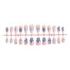 24Pcs French Embossed Flower Faux Nails Press ON Nails Women Daily Wear Wearable False Nails Wearable Artificial Woman Nail Tips