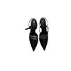 2025 spring and summer women's shoes pointed toe thin heel empty single shoes women's black medium and high heel temperament fashionable bag head san