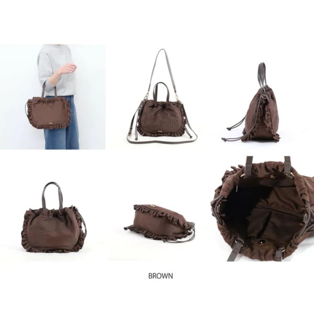 Samir Nasri Ruffle Drawstring Shoulder Bag 2512211023 Brown (044)