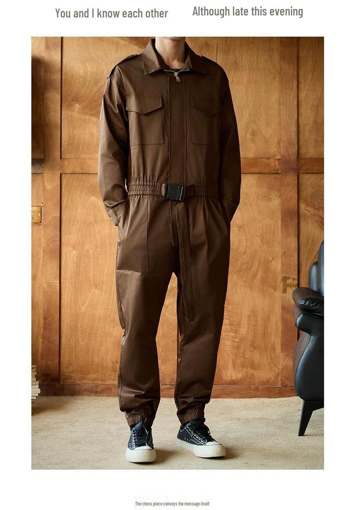 Unisex American Retro Long Sleeve Jumpsuit - Autumn Hip Hop Streetwear for Dance