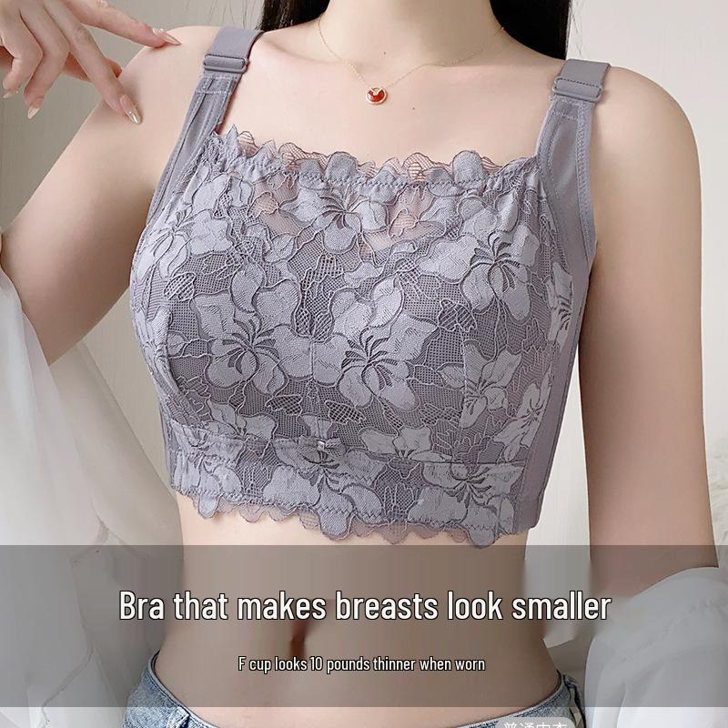Plus Size Wire-Free Binder Bra for Bust Minimization and Side Fat Reduction, Large Cup Bandeau, Wire-Free, Big Chest Minimizer