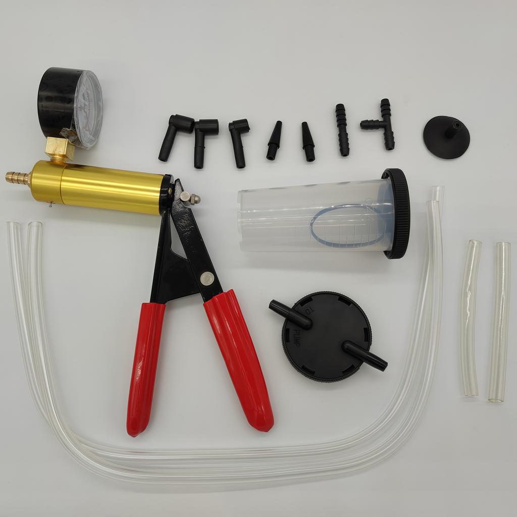 Manuelle Vakuumdruckpumpe Bremsflüssigkeitsentleerungs-Kit Vakuum-Pistolenpumpe Tester-Kit Tragbar Langlebig Aluminium-Vakuummeter