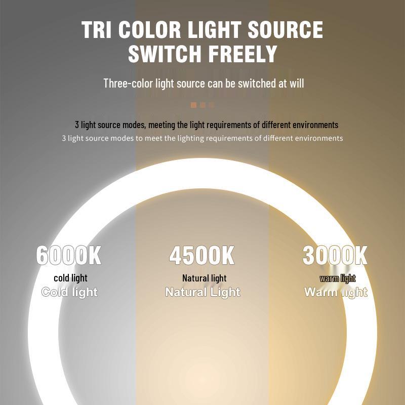 LED Lighted Wall-Mounted Double-Sided Magnifying Makeup Mirror for Bathrooms, Punch-Free Installation