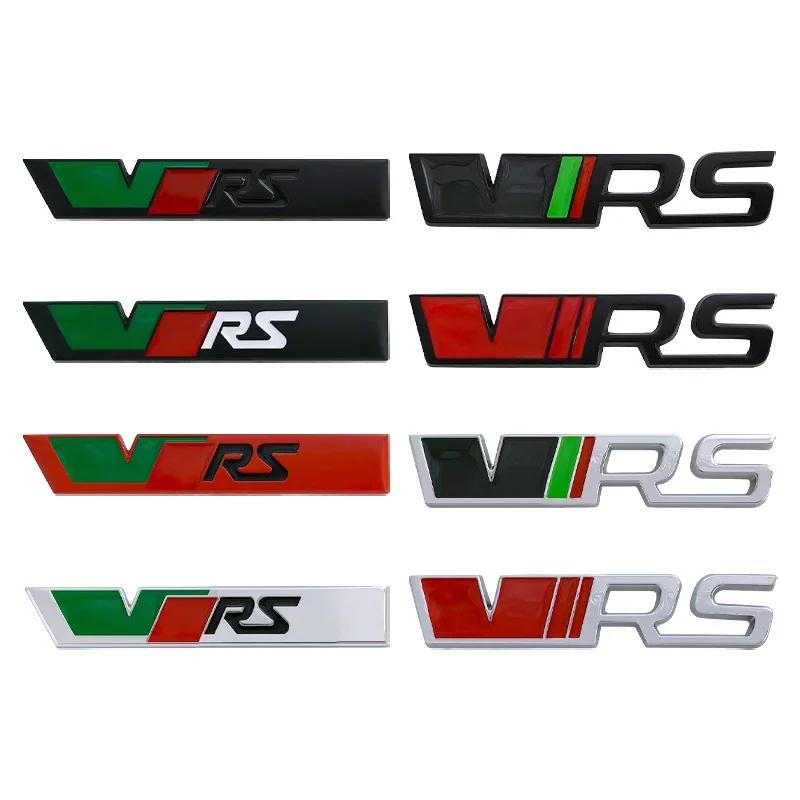 AES1 Alloy Car Front Grille Badge Rear Trunk Sticker Emblem for Skoda VRS Logo Kodiaq Karoq Tour RS Superb Octavia Yeti Fabia Rapid
