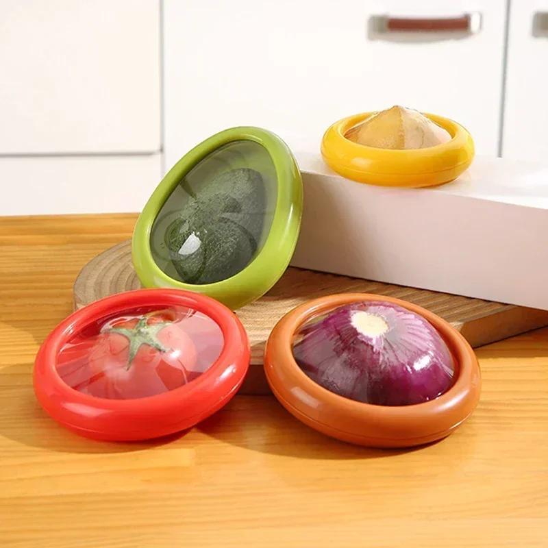 2024 Fruit Preservation Box Silicone Film Food Box Sealed Mini Refrigerator for Storage Vegetable Avocado Lemon Storage Box