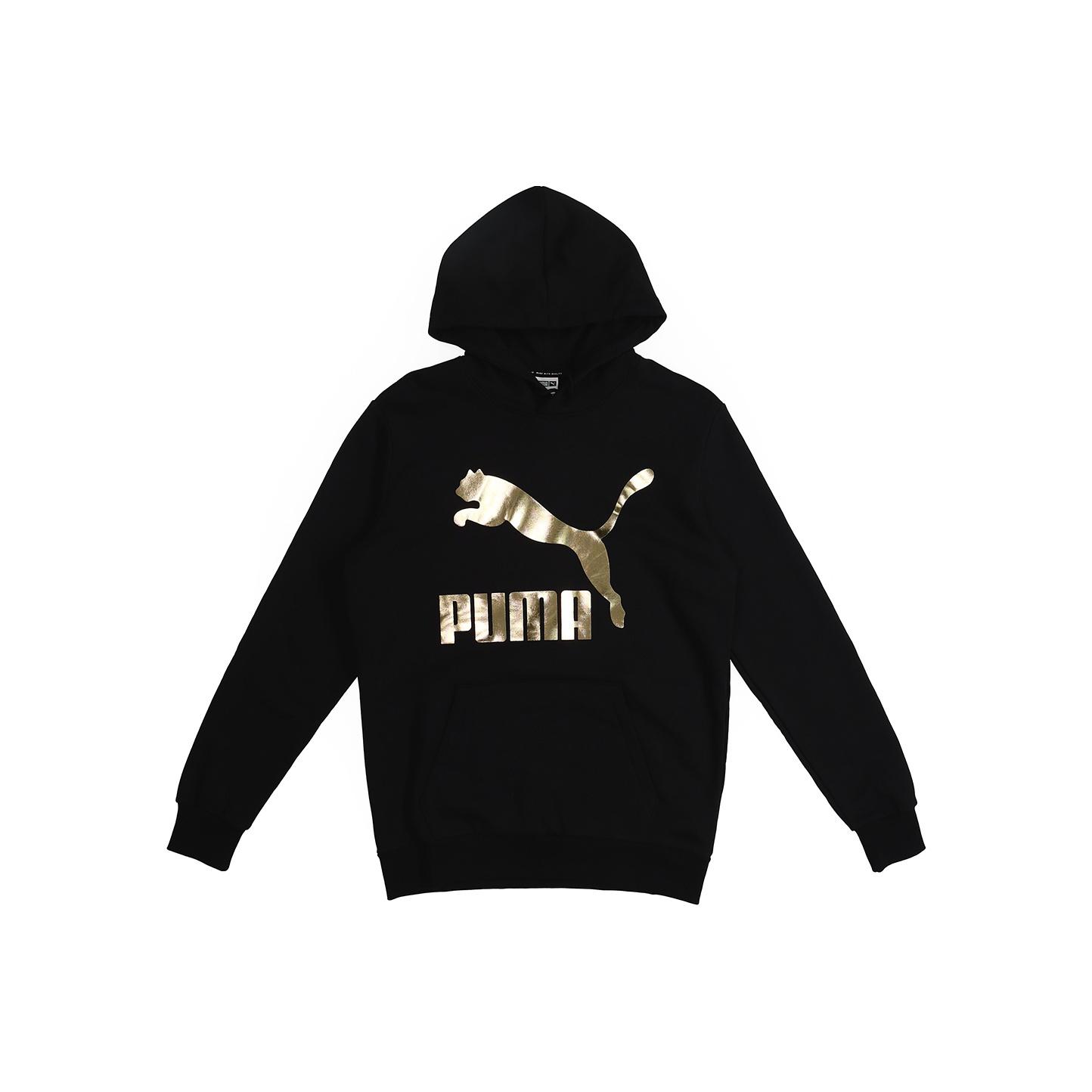 Puma Classics Gold Logo Knit Pullover Hoodie Мужские топы Черный 595907-51 S