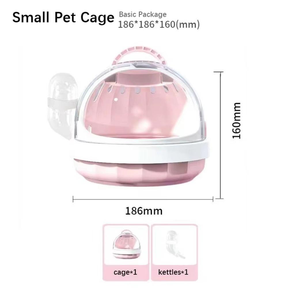 Breathable Guinea Pig Outer Basket Plastic Small Pet Travel Carrier Portable Hamster Carrier Cage розовый