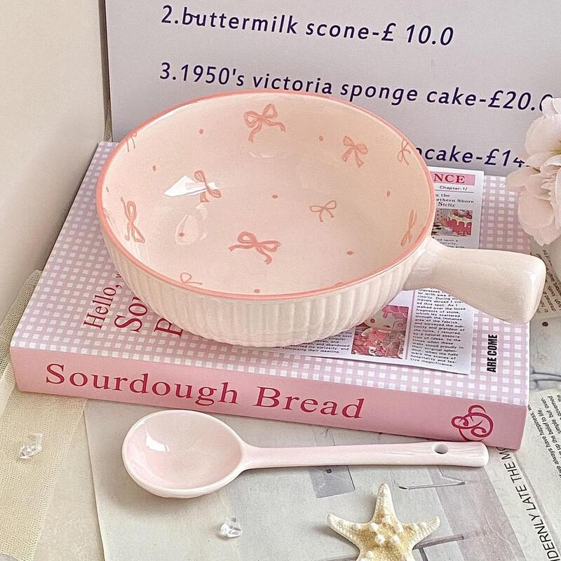 

ZISIZ Bowknot Ceramic Rice Bowl Set