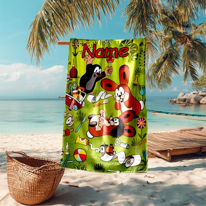 Personalized Customized Proof Beach Towel with The Little Mole Pattern - Soft, Absorbent,quick-drying,perfect Swimming,camping&bathing