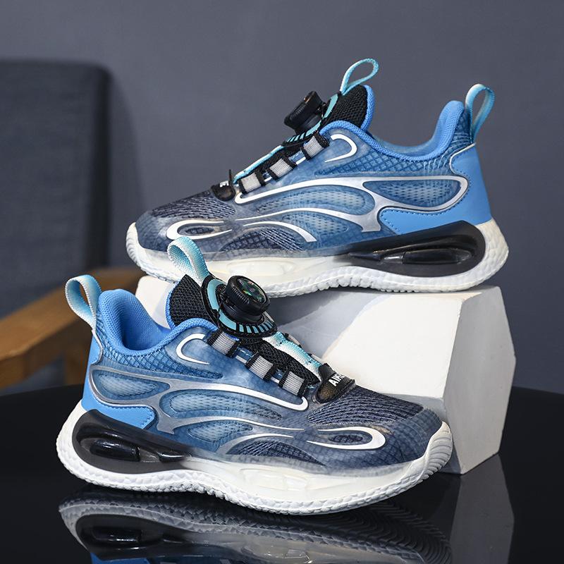 2025 Boys Explosive Rotary Buckle Autumn New Classmate Shoes Shoes Basketball Middle and Older Children's Sports Shoes Vibrant Youth