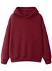 Fleece-Lined Thickened Hua Cotton Drop-Shoulder Hoodie - 2023 Autumn/Winter Solid Color Loose Hooded Sweatshirt with High Neck