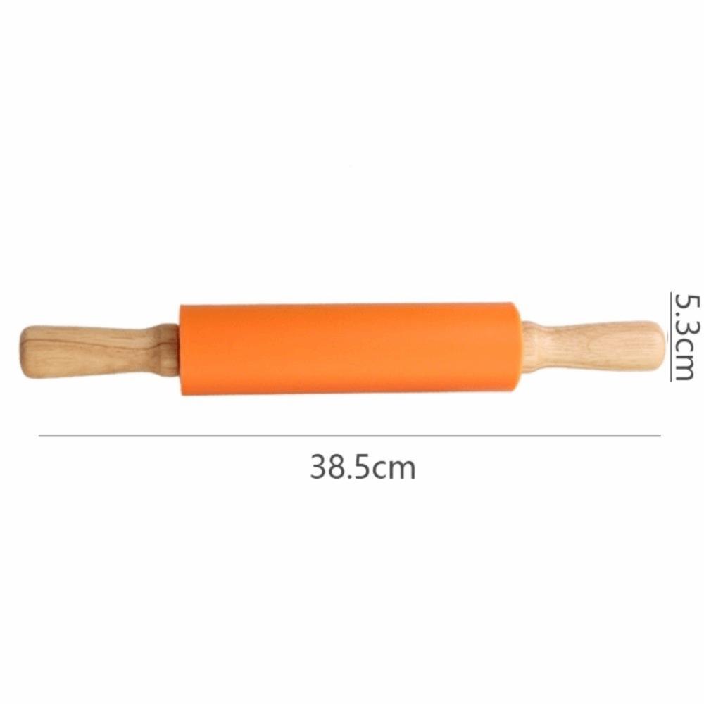 Multicolor Pastry Dough Roller Wooden Handle Flour Roller New Silicone Rolling Pin Cooking Utensil