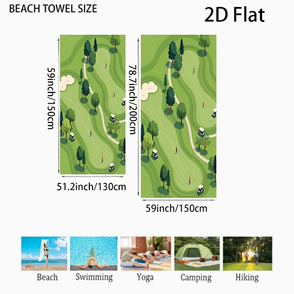 Funny Golf Landscape 2D Flat Printed Microfiber Beach Towel 1Pc Sandproof Waterproof Holiday Travel Sunbath Sea Towel