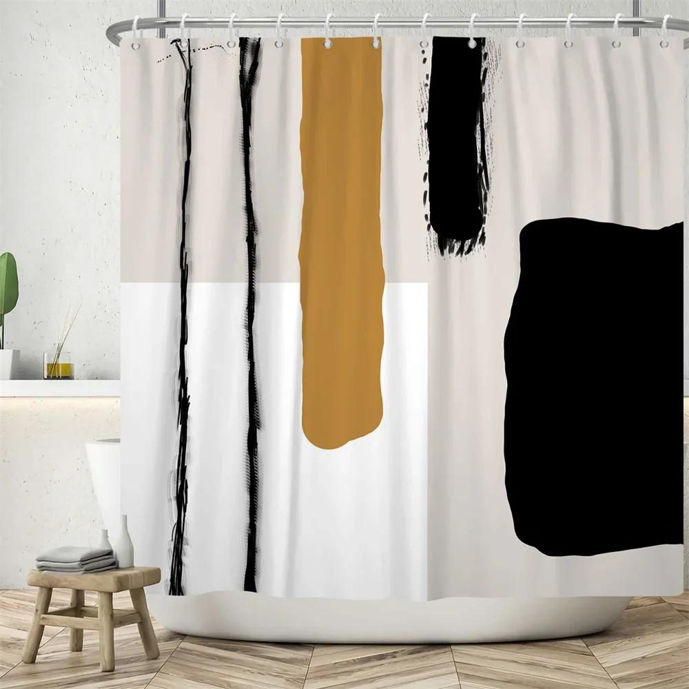 Vibrant Sunburst Print Water-resistant Shower Curtain with Bold Colors and Dynamic Design for Energetic Bathroom Decor