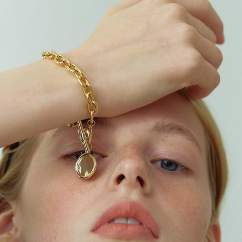 LOVE ME MONSTER Medal & Bold Chain Bracelet