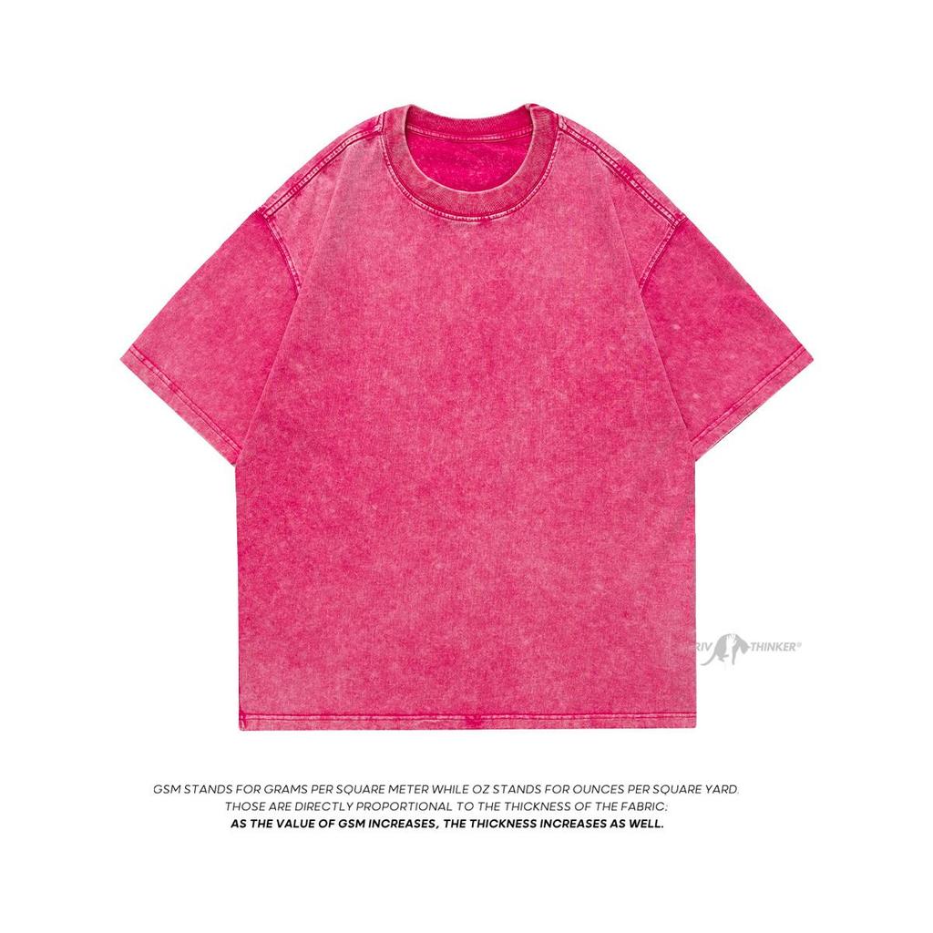 Heavy Fabric Vintage Men Oversized Tees 2026 Summer Short Sleeve Casual O Neck Man Tshirt Acid Washed T-shirts Tops