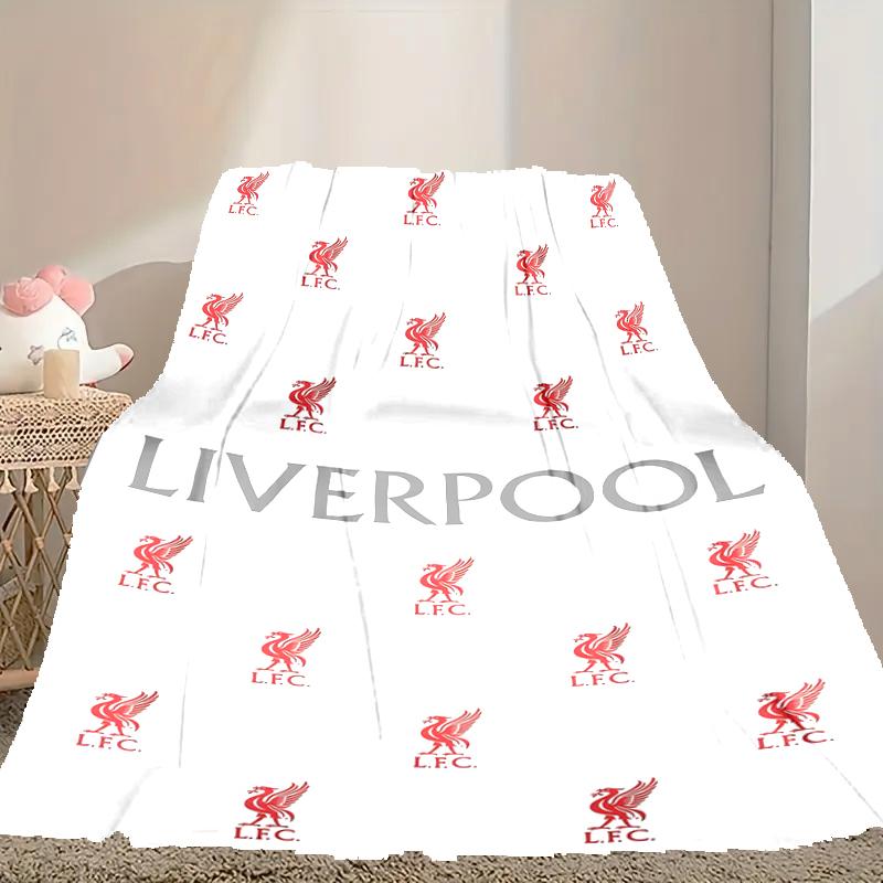 1pc Comfortable Home Print Throw Blanket, Liverpool FC Blanket For Bed and Sofa Use, Special Present For Family