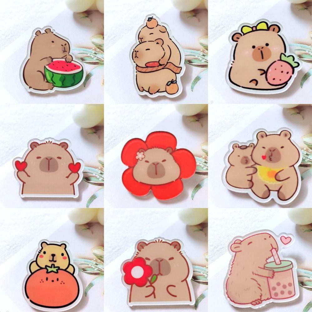 

Новая брошь Capybara Animals Cute Bag Pin Fashion Capybara Acrylic Badge