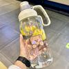 Large Capacity Water Cup for Men and Women Portable Outdoor Sports Water Bottle Drop Resistant Straw Cup Oversized 2L with Scale