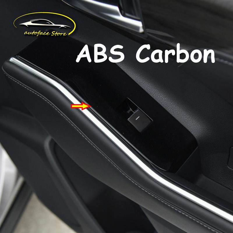Accesorios de Coche de Carbono ABS Para Toyota Highlander Kluger 2022 Panel de Cubierta Embellecedor del Interruptor de Control de Elevación de Cristal de Ventana de Puerta