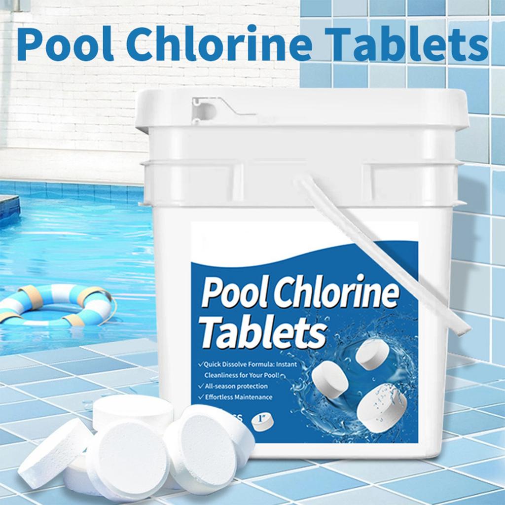 Chlortabletten für Schwimmbäder, tötet und stoppt Algen, langsam auflösend, einzeln verpackt, Poolchlortabletten
